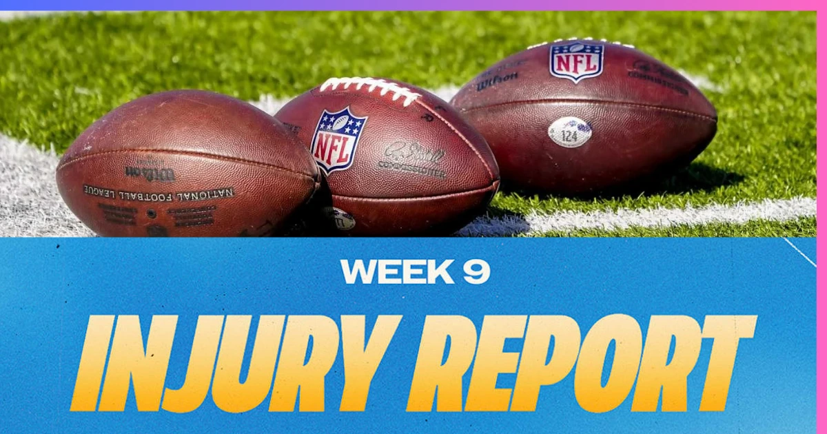 NFL Week 9 injury report