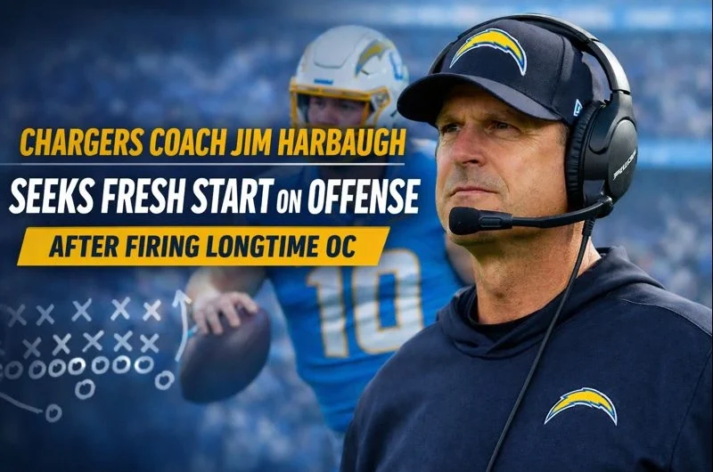 Chargers Coach Jim Harbaugh Seeks Fresh Start on Offense After Firing Longtime OC