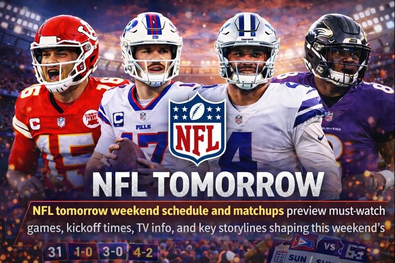 NFL tomorrow weekend schedule and Matchups