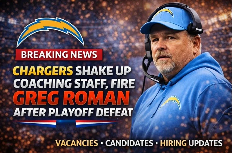 Chargers Shake Up Coaching Staff, Fire Greg Roman After Playoff Defeat