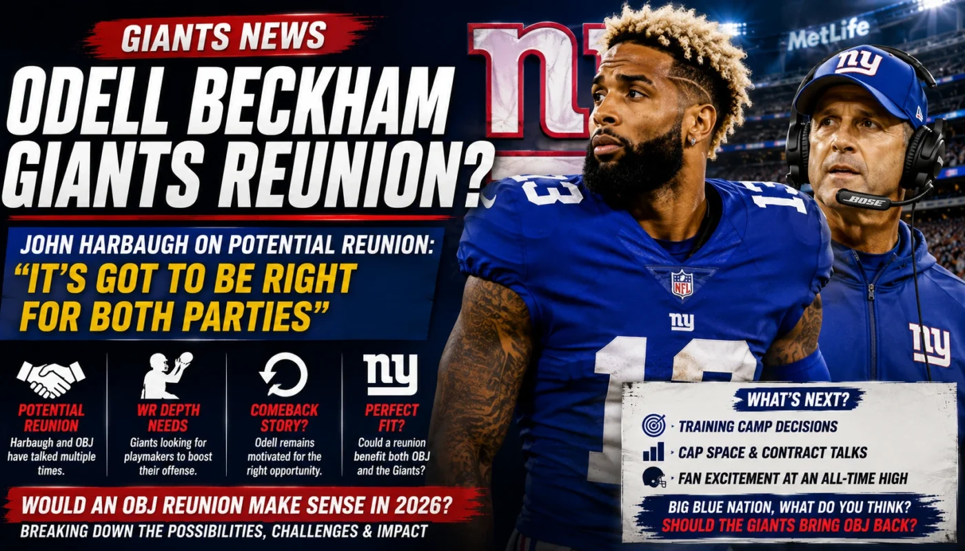 Odell Beckham Giants reunion 2026 analysis John Harbaugh comments wide receiver depth and comeback potential