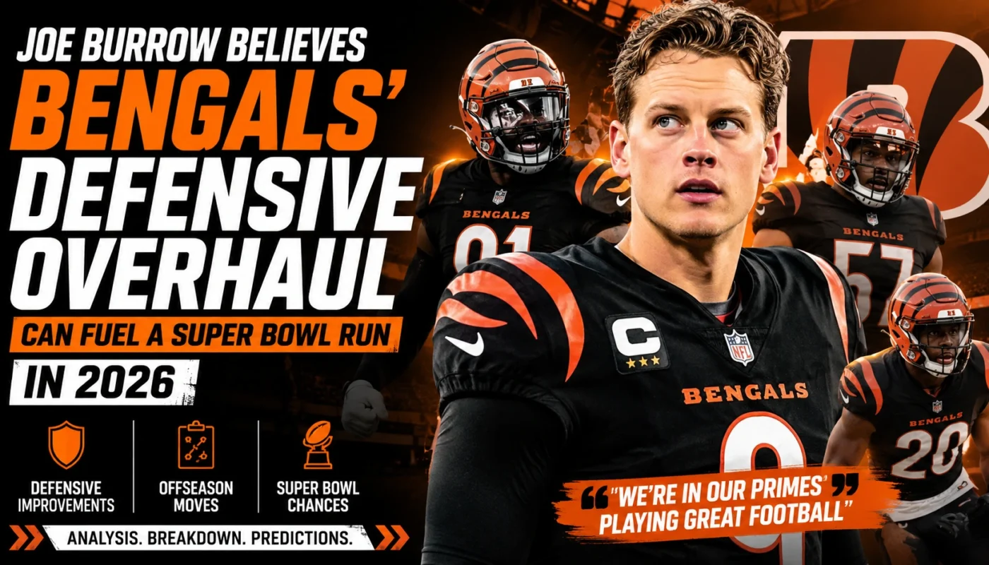 Joe Burrow Bengals defense improvements 2026 offseason moves and Super Bowl chances analysis