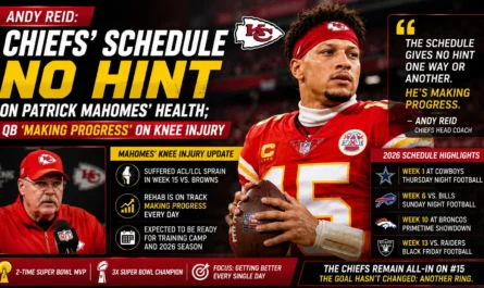 Patrick Mahomes knee injury recovery update 2026