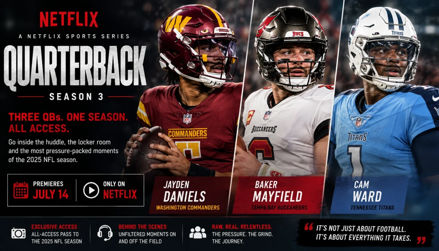 Netflix Quarterback season 3 Jayden Daniels Baker Mayfield Cam Ward