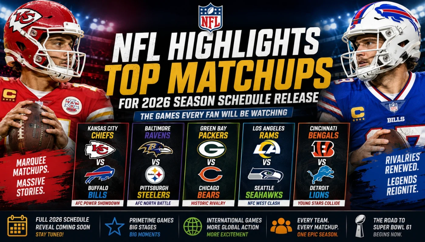 2026 NFL top matchups schedule release analysis biggest games primetime predictions and rivalry showdown rankings