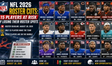 NFL 2026 roster cuts players at risk of losing their roster spots