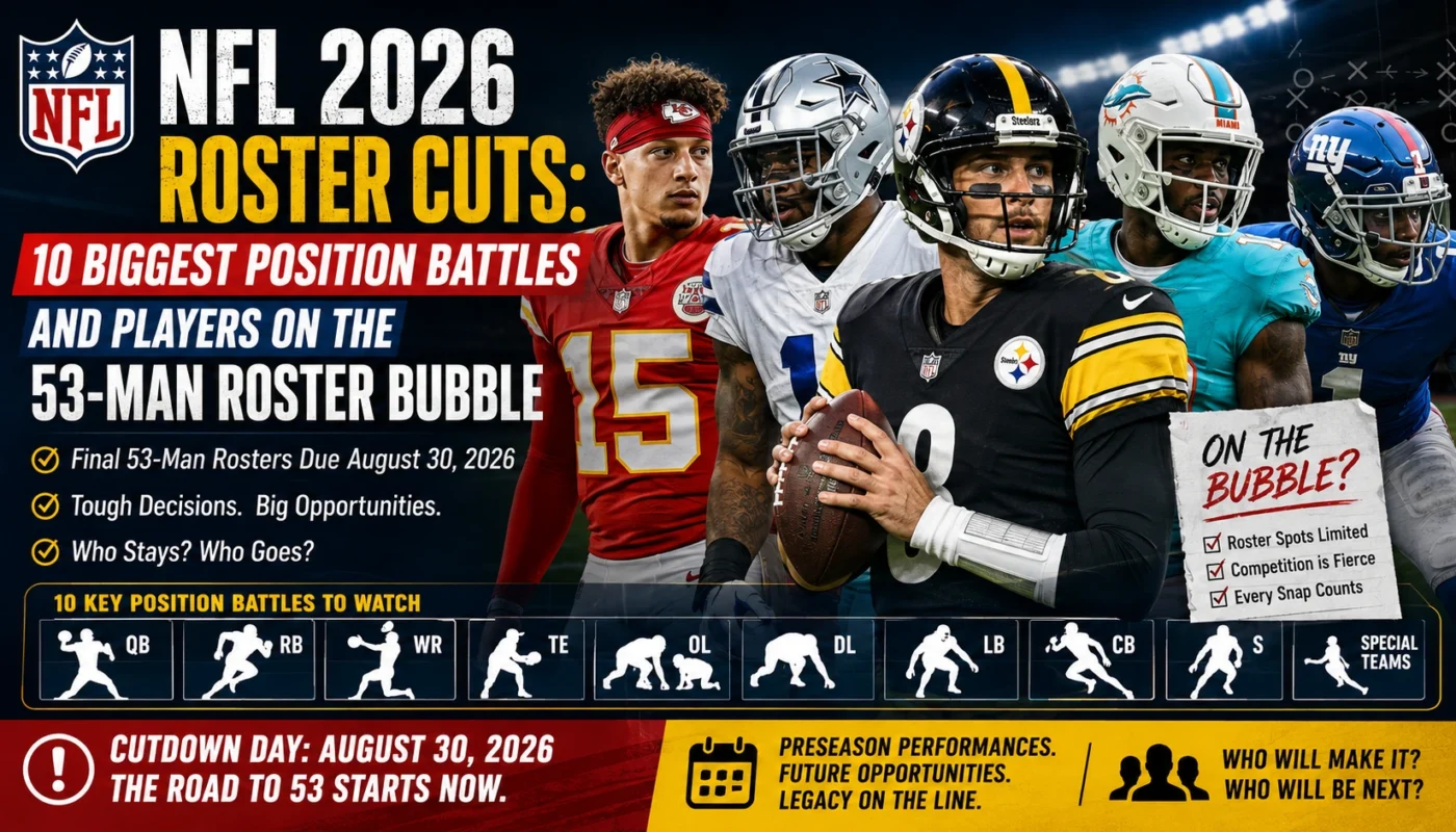 NFL 2026 roster cuts and 53 man roster bubble players