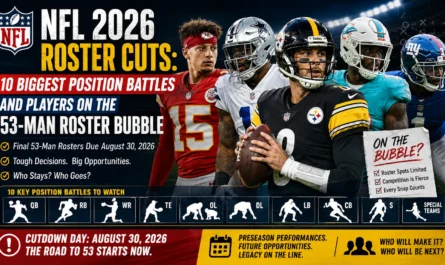 NFL 2026 roster cuts and 53 man roster bubble players