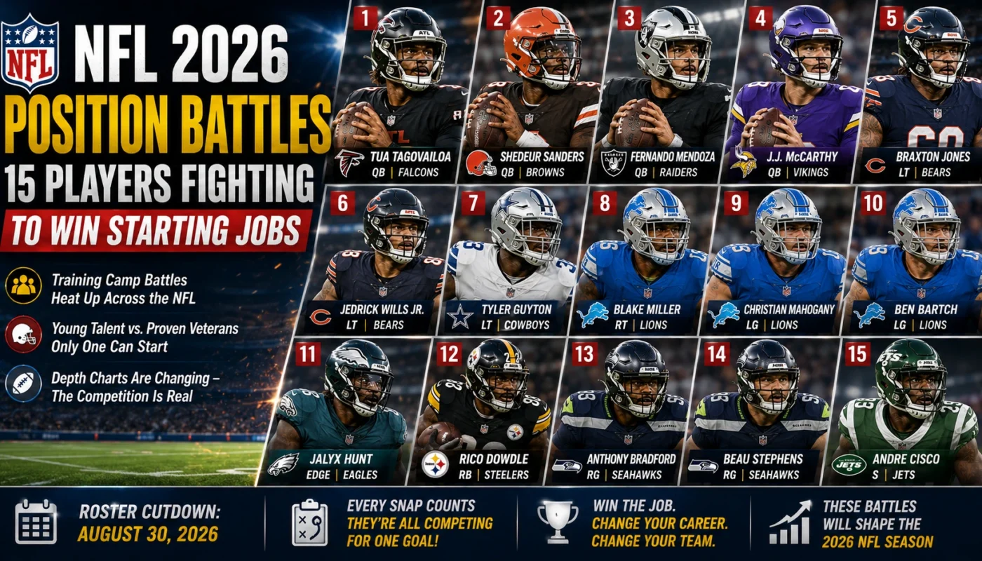 NFL 2026 position battles players fighting to win starting jobs