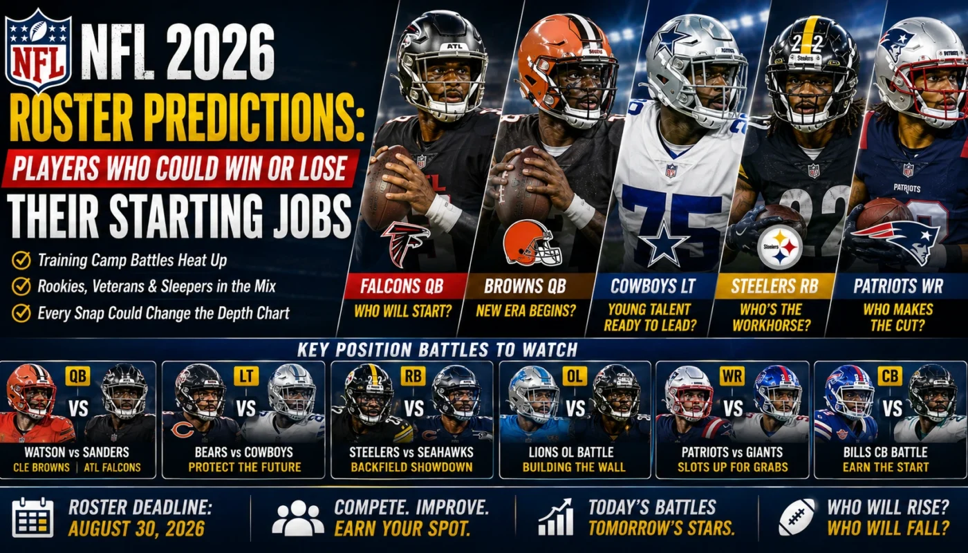 NFL 2026 roster predictions players who could win or lose starting jobs