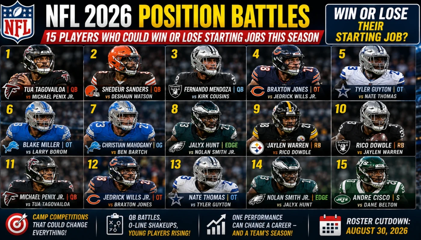 NFL 2026 position battles players who could win or lose starting jobs this season
