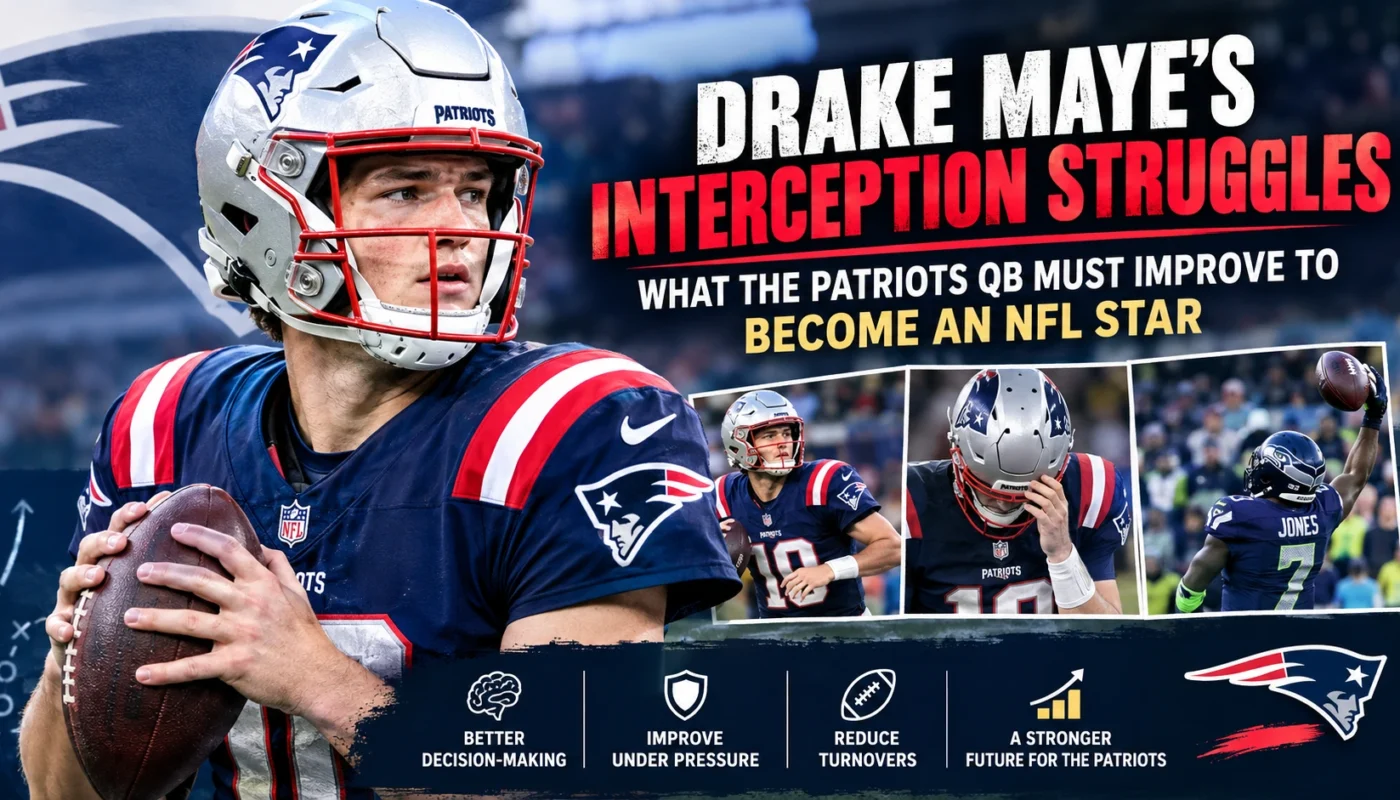Drake Maye interception struggles and Patriots quarterback development